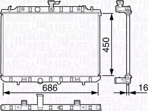 Magneti Marelli 350213135400 - Радиатор, охлаждение двигателя autosila-amz.com