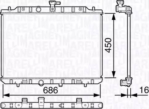 Magneti Marelli 350213135700 - Радиатор, охлаждение двигателя autosila-amz.com