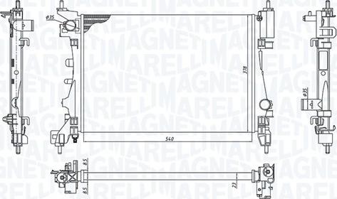 Magneti Marelli 350213130100 - Радиатор, охлаждение двигателя autosila-amz.com