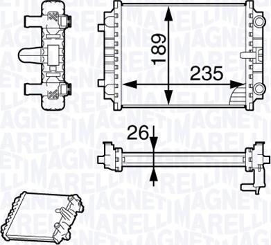 Magneti Marelli 350213138900 - Радиатор, охлаждение двигателя autosila-amz.com