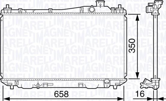 Magneti Marelli 350213133000 - Радиатор, охлаждение двигателя autosila-amz.com