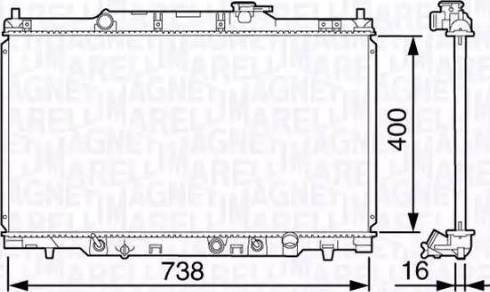 Magneti Marelli 350213133300 - Радиатор, охлаждение двигателя autosila-amz.com