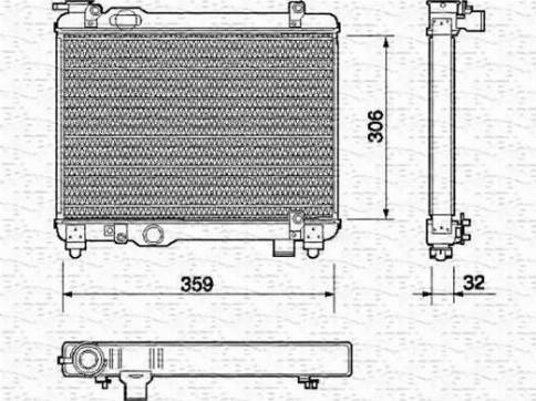 Magneti Marelli 350213137000 - Радиатор, охлаждение двигателя autosila-amz.com