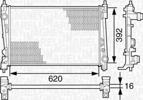 Magneti Marelli 350213124900 - Радиатор, охлаждение двигателя autosila-amz.com