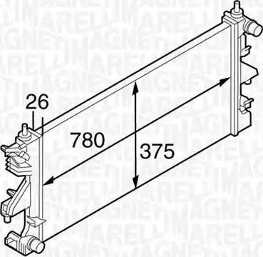 Magneti Marelli 350213126800 - Радиатор, охлаждение двигателя autosila-amz.com