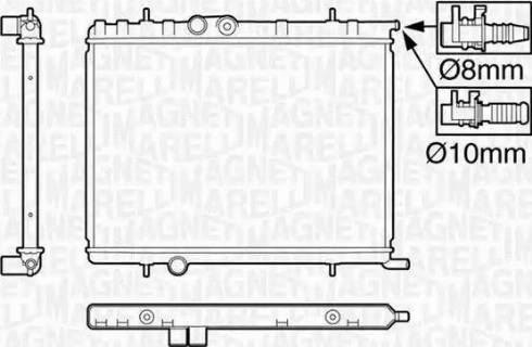 Magneti Marelli 350213120009 - Радиатор, охлаждение двигателя autosila-amz.com