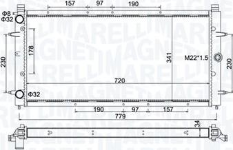 Magneti Marelli 350213174600 - Радиатор, охлаждение двигателя autosila-amz.com