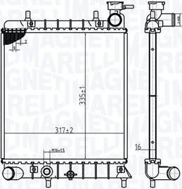 Magneti Marelli 350213174800 - Радиатор, охлаждение двигателя autosila-amz.com