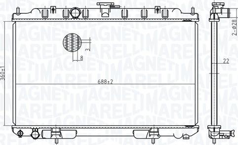 Magneti Marelli 350213175700 - Радиатор, охлаждение двигателя autosila-amz.com