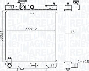 Magneti Marelli 350213176400 - Радиатор, охлаждение двигателя autosila-amz.com