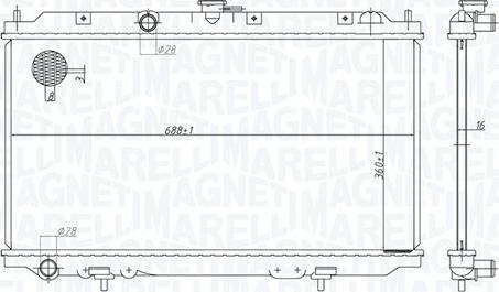 Magneti Marelli 350213176200 - Радиатор, охлаждение двигателя autosila-amz.com