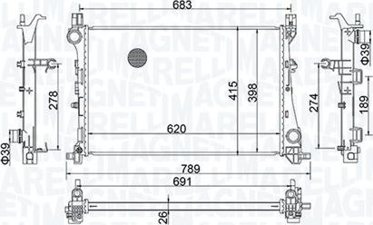 Magneti Marelli 350213170100 - Радиатор, охлаждение двигателя autosila-amz.com