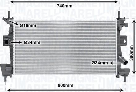 Magneti Marelli 350213170200 - Радиатор, охлаждение двигателя autosila-amz.com