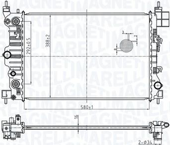 Magneti Marelli 350213178900 - Радиатор, охлаждение двигателя autosila-amz.com