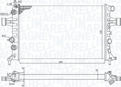 Magneti Marelli 350213172300 - Радиатор, охлаждение двигателя autosila-amz.com