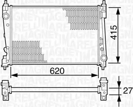 Magneti Marelli 350213386000 - Радиатор, охлаждение двигателя autosila-amz.com