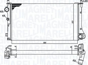 Magneti Marelli 350213383000 - Радиатор, охлаждение двигателя autosila-amz.com