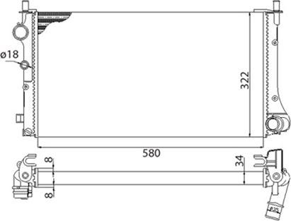 Magneti Marelli 350213383003 - Радиатор, охлаждение двигателя autosila-amz.com