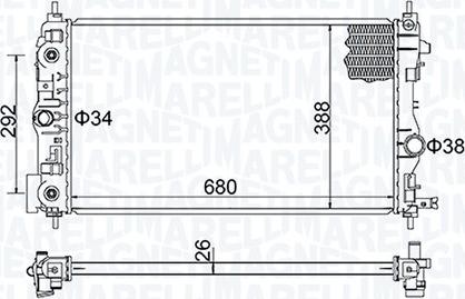 Magneti Marelli 350213206600 - Радиатор, охлаждение двигателя autosila-amz.com