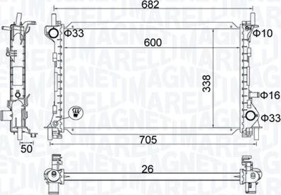 Magneti Marelli 350213201200 - Радиатор, охлаждение двигателя autosila-amz.com