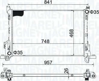 Magneti Marelli 350213207800 - Радиатор, охлаждение двигателя autosila-amz.com