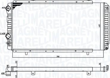 Magneti Marelli 350213707000 - Радиатор, охлаждение двигателя autosila-amz.com