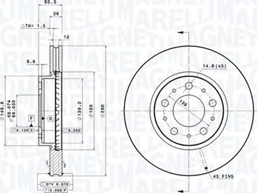 Magneti Marelli 360406051401 - Тормозной диск autosila-amz.com