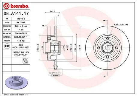 Magneti Marelli 360406060700 - Тормозной диск autosila-amz.com