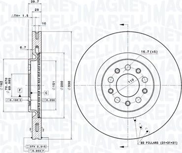 Magneti Marelli 360406011701 - Тормозной диск autosila-amz.com