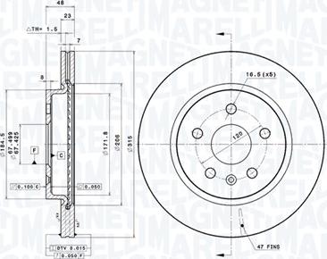 Magneti Marelli 360406080901 - Тормозной диск autosila-amz.com