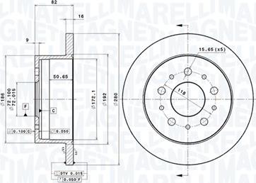 Magneti Marelli 360406023500 - Тормозной диск autosila-amz.com