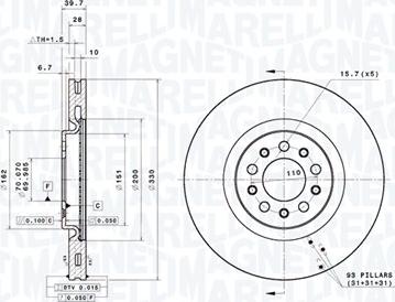 Magneti Marelli 360406189201 - Тормозной диск autosila-amz.com