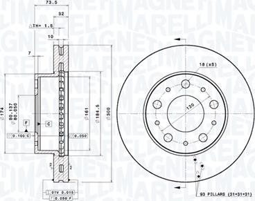 Magneti Marelli 360406180301 - Тормозной диск autosila-amz.com