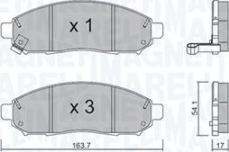 Magneti Marelli 363916060982 - Тормозные колодки, дисковые, комплект autosila-amz.com