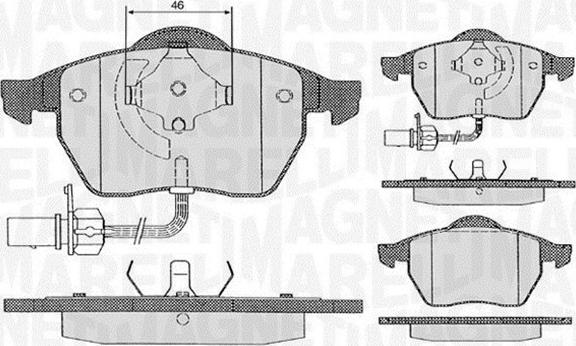 Magneti Marelli 363916060261 - Тормозные колодки, дисковые, комплект autosila-amz.com