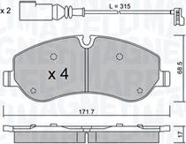 Magneti Marelli 363916061165 - Тормозные колодки, дисковые, комплект autosila-amz.com