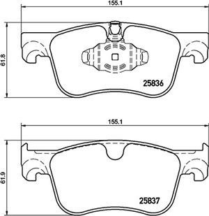 GMC 2583601 - Тормозные колодки, дисковые, комплект autosila-amz.com