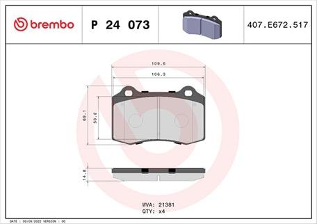 Magneti Marelli 363700424073 - Тормозные колодки, дисковые, комплект autosila-amz.com