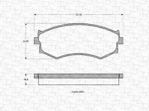 Magneti Marelli 363702160905 - Тормозные колодки, дисковые, комплект autosila-amz.com