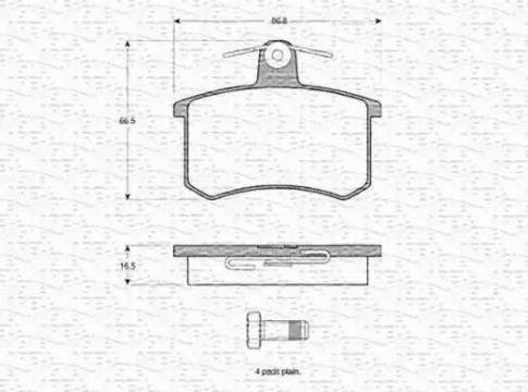 Magneti Marelli 363702160925 - Тормозные колодки, дисковые, комплект autosila-amz.com