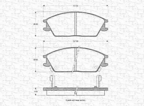 Magneti Marelli 363702160972 - Тормозные колодки, дисковые, комплект autosila-amz.com