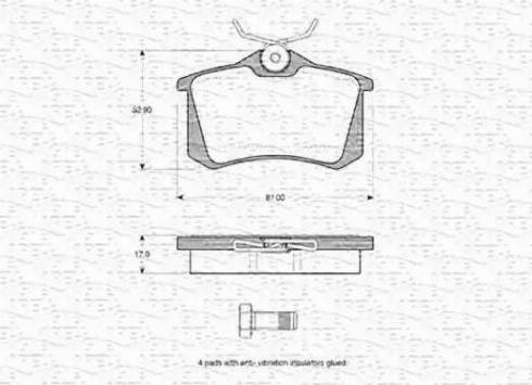 Magneti Marelli 363702160413 - Тормозные колодки, дисковые, комплект autosila-amz.com