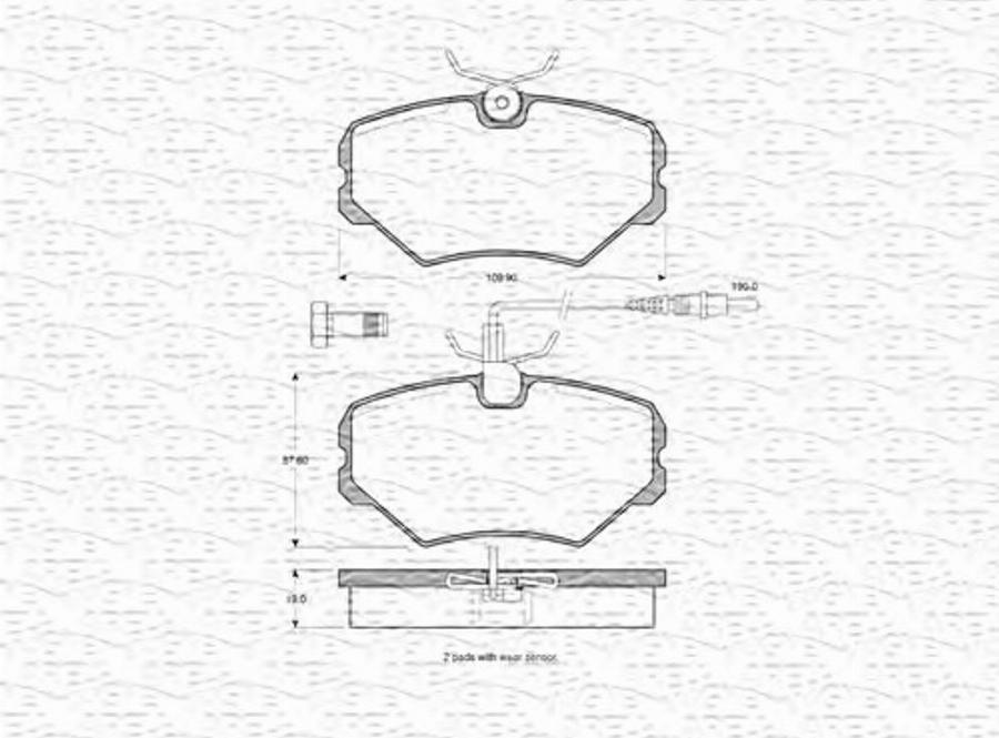 Magneti Marelli 363702160537 - Тормозные колодки, дисковые, комплект autosila-amz.com