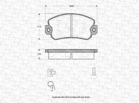 Magneti Marelli 363702160141 - Тормозные колодки, дисковые, комплект autosila-amz.com