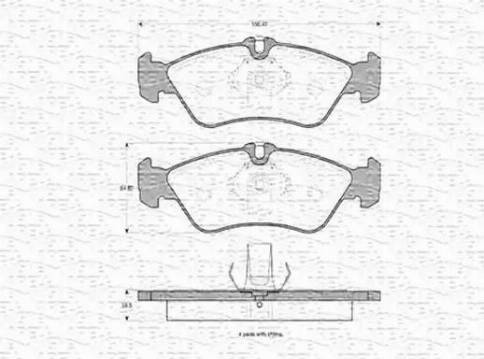 Magneti Marelli 363702160397 - Тормозные колодки, дисковые, комплект autosila-amz.com