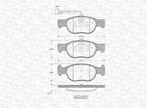 Magneti Marelli 363702160340 - Тормозные колодки, дисковые, комплект autosila-amz.com