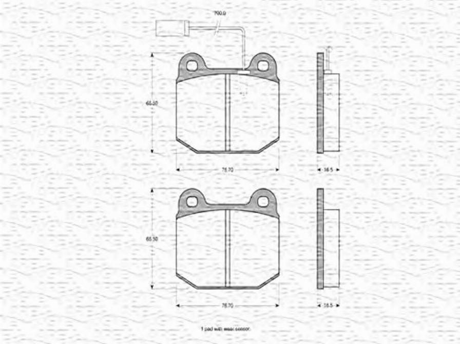 Magneti Marelli 363702160314 - Тормозные колодки, дисковые, комплект autosila-amz.com