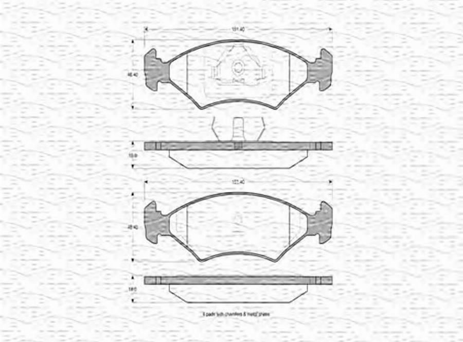 Magneti Marelli 363702160334 - Тормозные колодки, дисковые, комплект autosila-amz.com