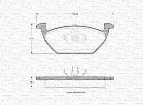 Magneti Marelli 363702160330 - Тормозные колодки, дисковые, комплект autosila-amz.com