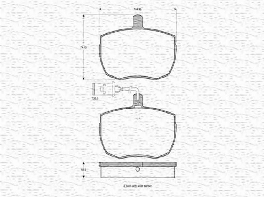 Magneti Marelli 363702160231 - Тормозные колодки, дисковые, комплект autosila-amz.com